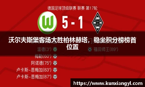 沃尔夫斯堡客场大胜柏林赫塔，稳坐积分榜榜首位置